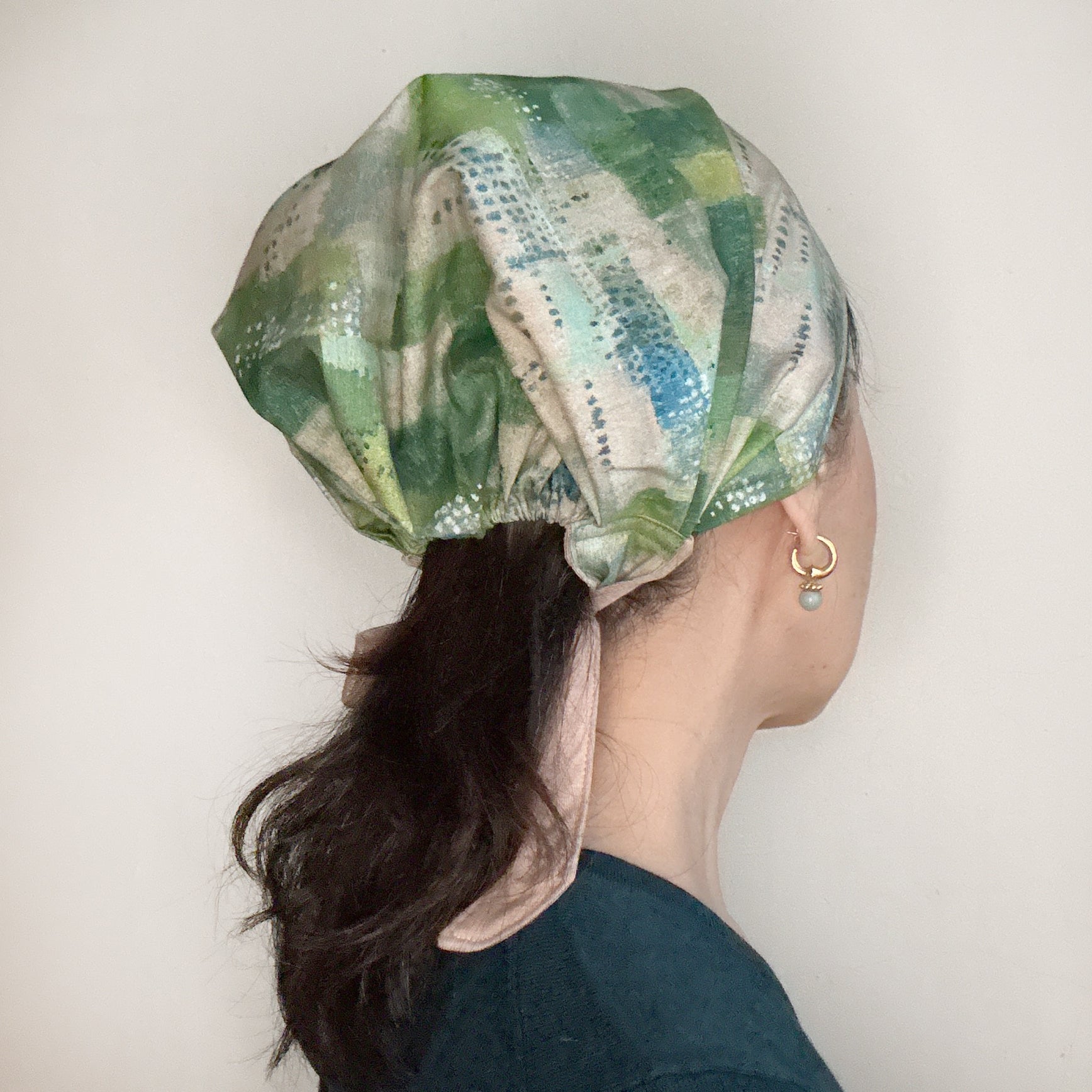 Head Covering Scarf Green - Handmade