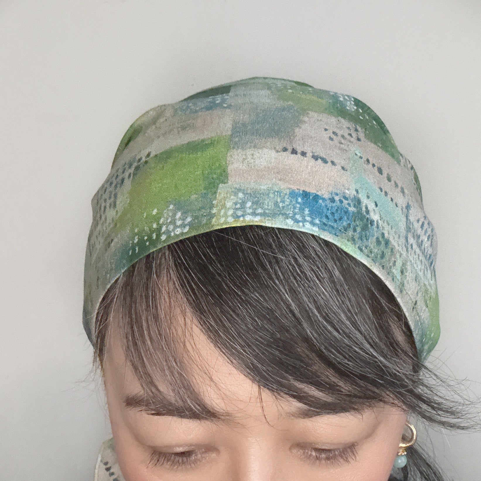 Head Covering Scarf Green - Handmade