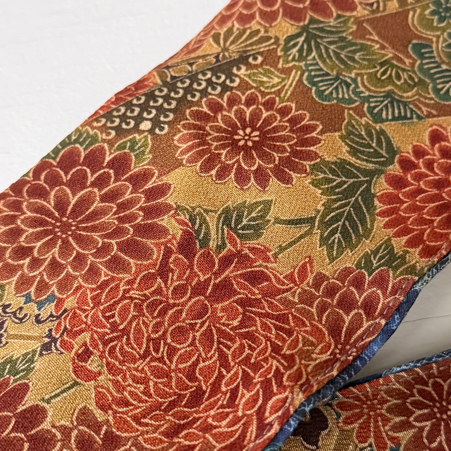 Reversible Headband: Silk vintage kimono, cotton Navy print