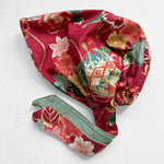 Head covering scarf, Japanese Red Flower