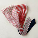 Head scarf Polka and stripes red white