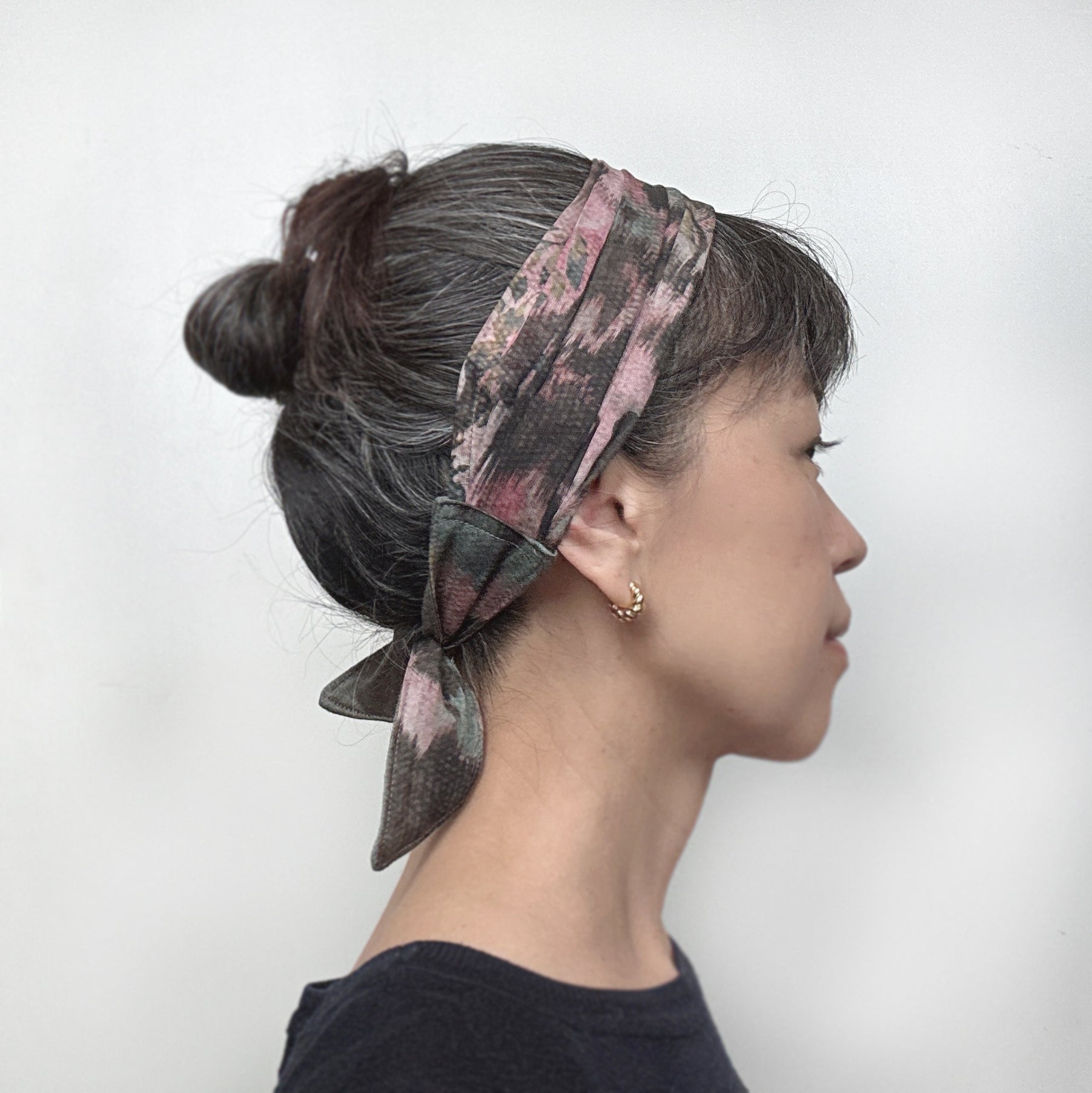 Head Scarf Rose, Forest green