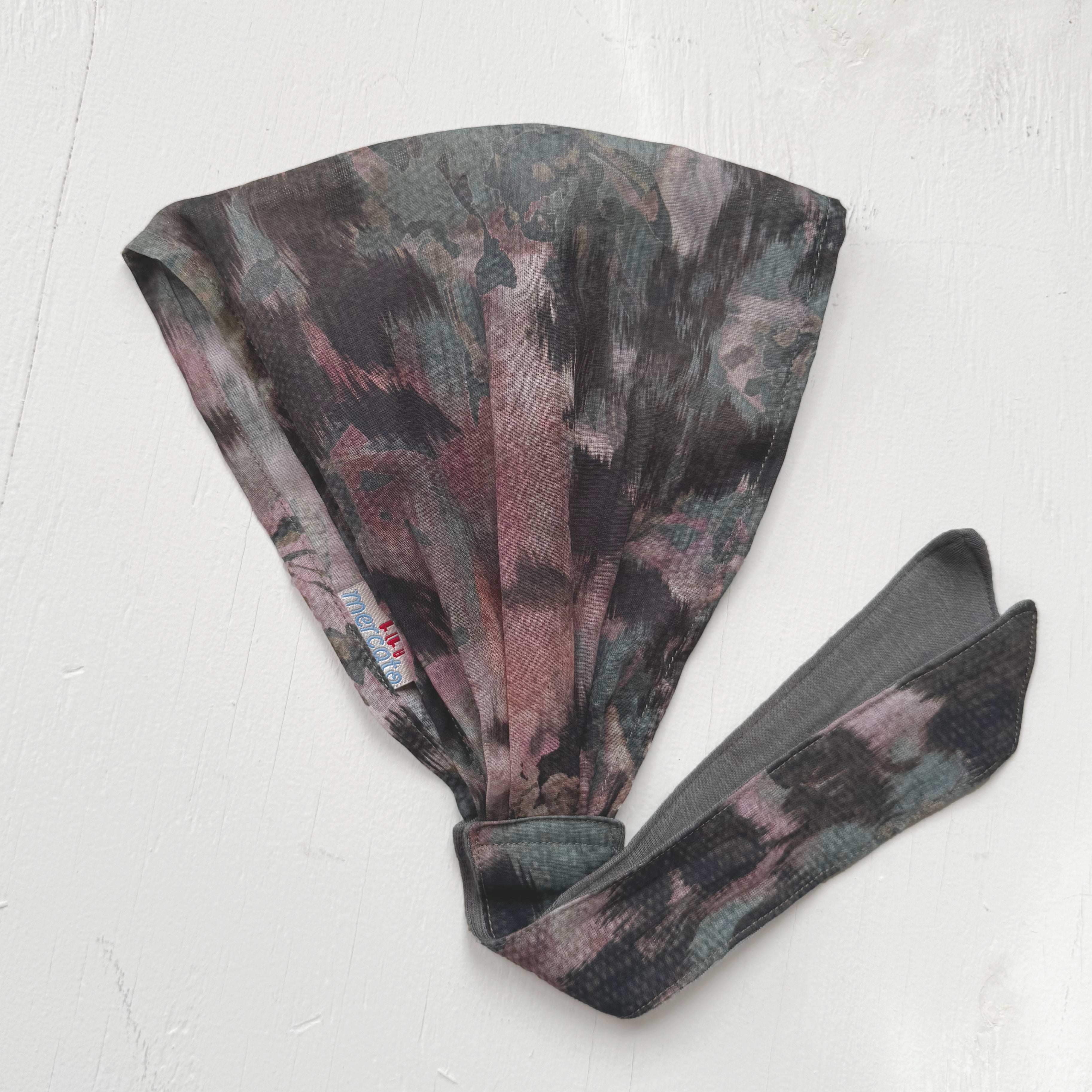 Head Scarf Rose, Forest green