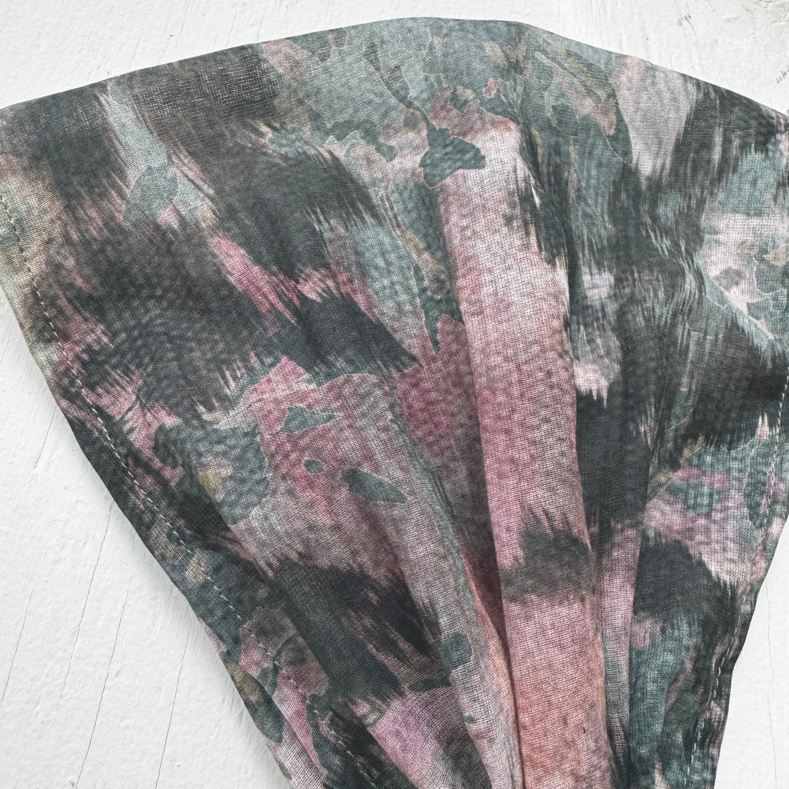 Head Scarf Rose, Forest green
