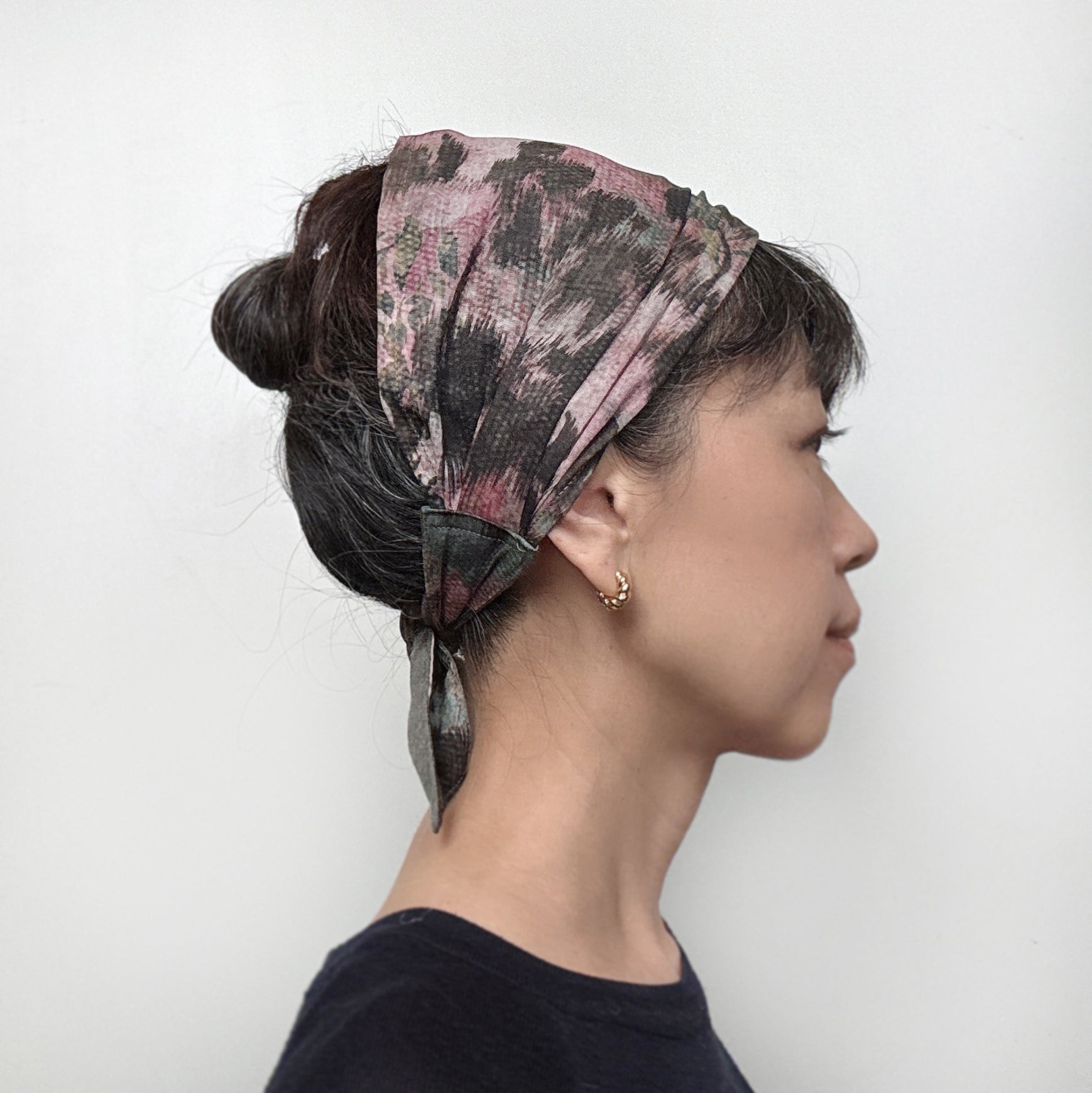 Head Scarf Rose, Forest green