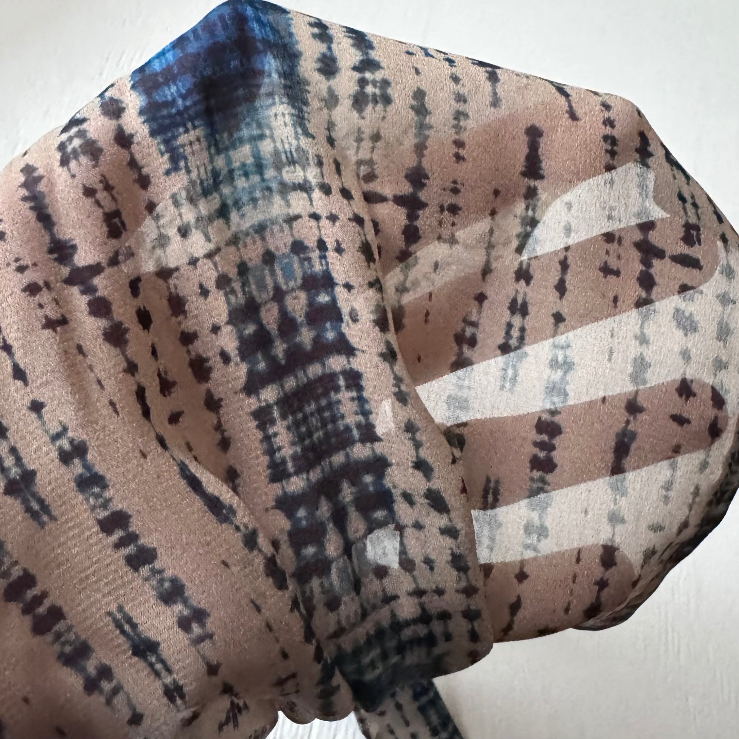 Head Scarf Blue Dye on sand Viscose Chiffon