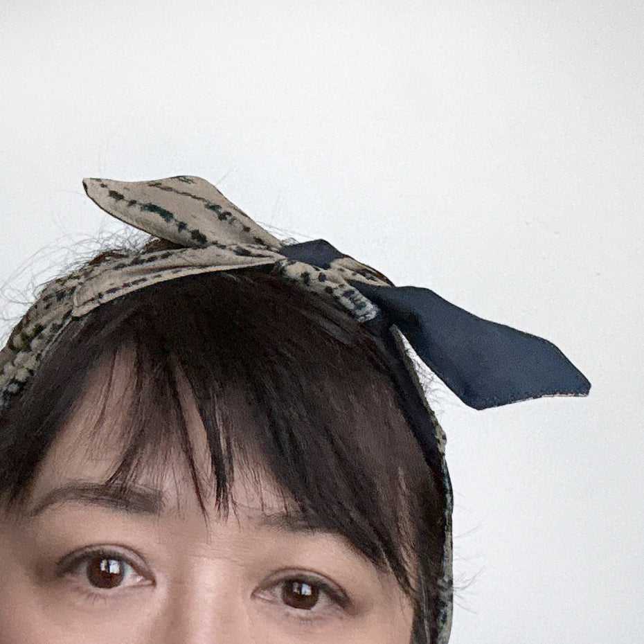 Head Scarf Blue Dye on sand Viscose Chiffon