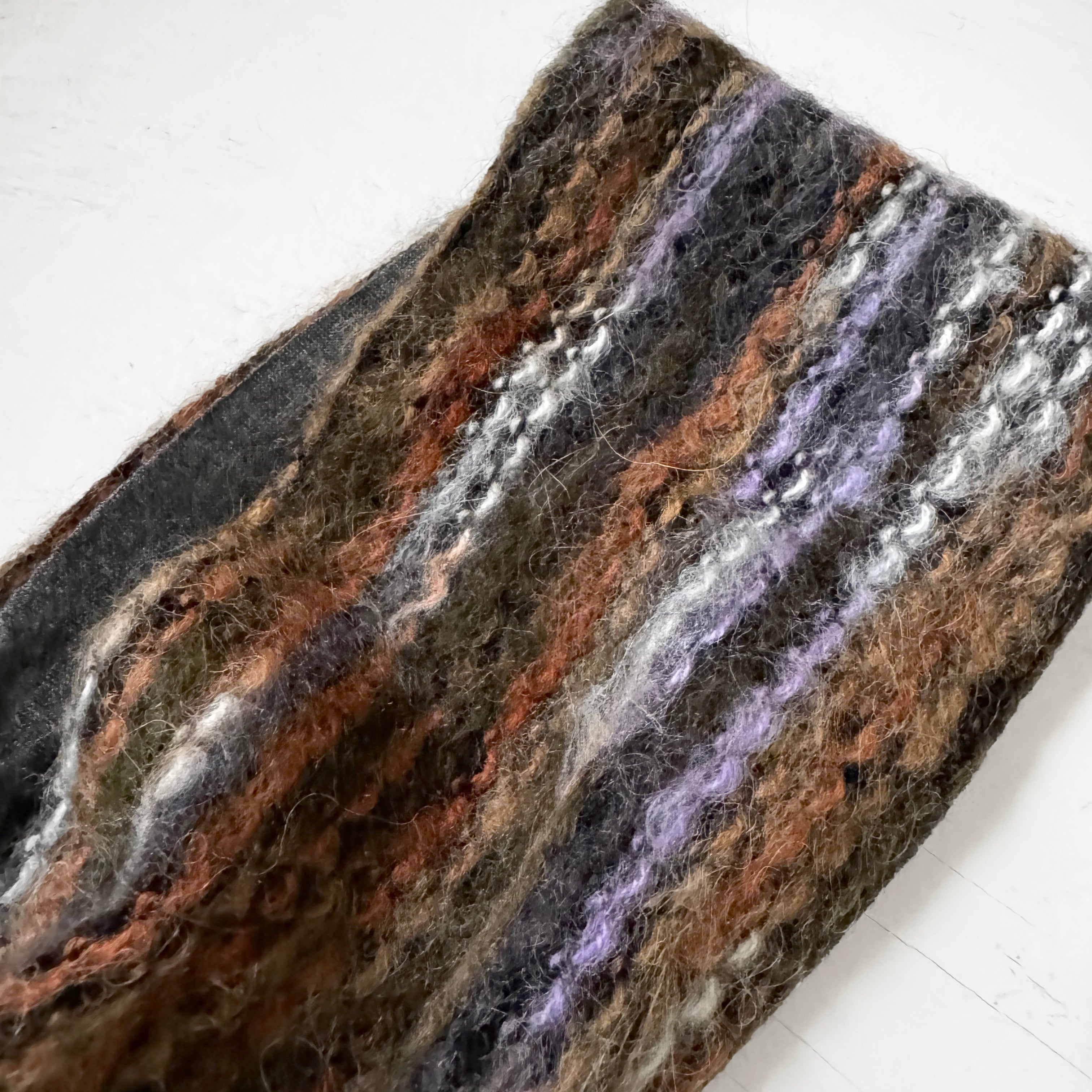 Wool Headband Ear warmer strips Brown White gray