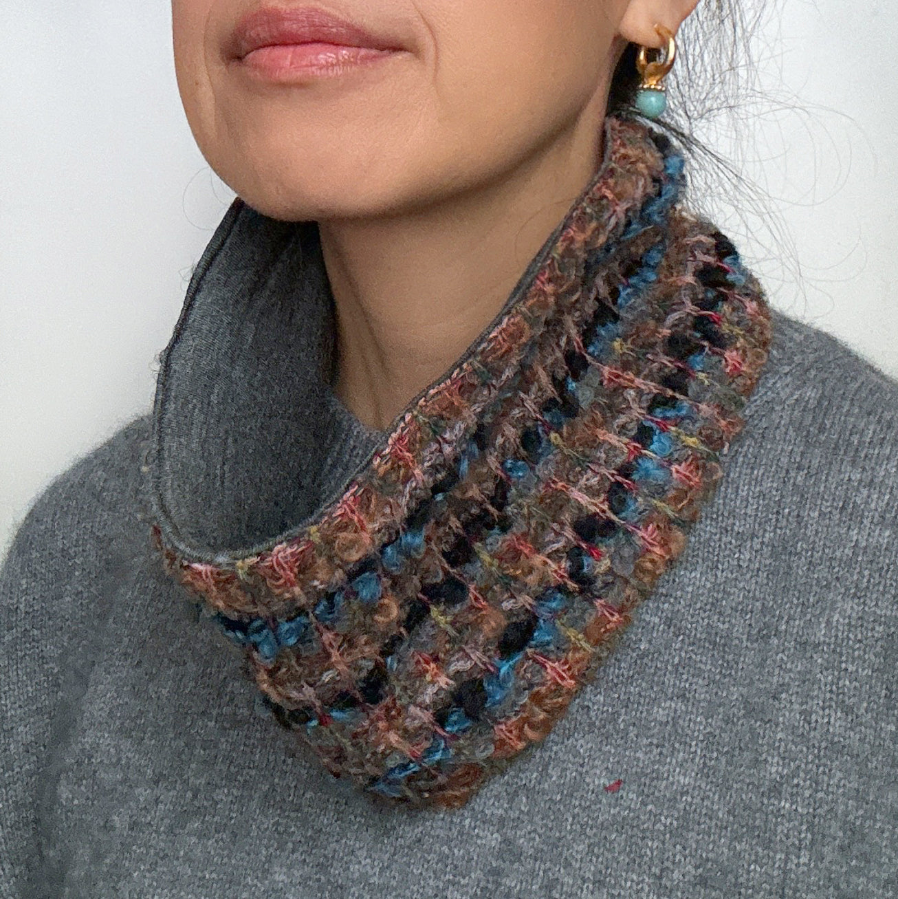 Winter Wide Headband Ear warmer Gray, Navy, sequins