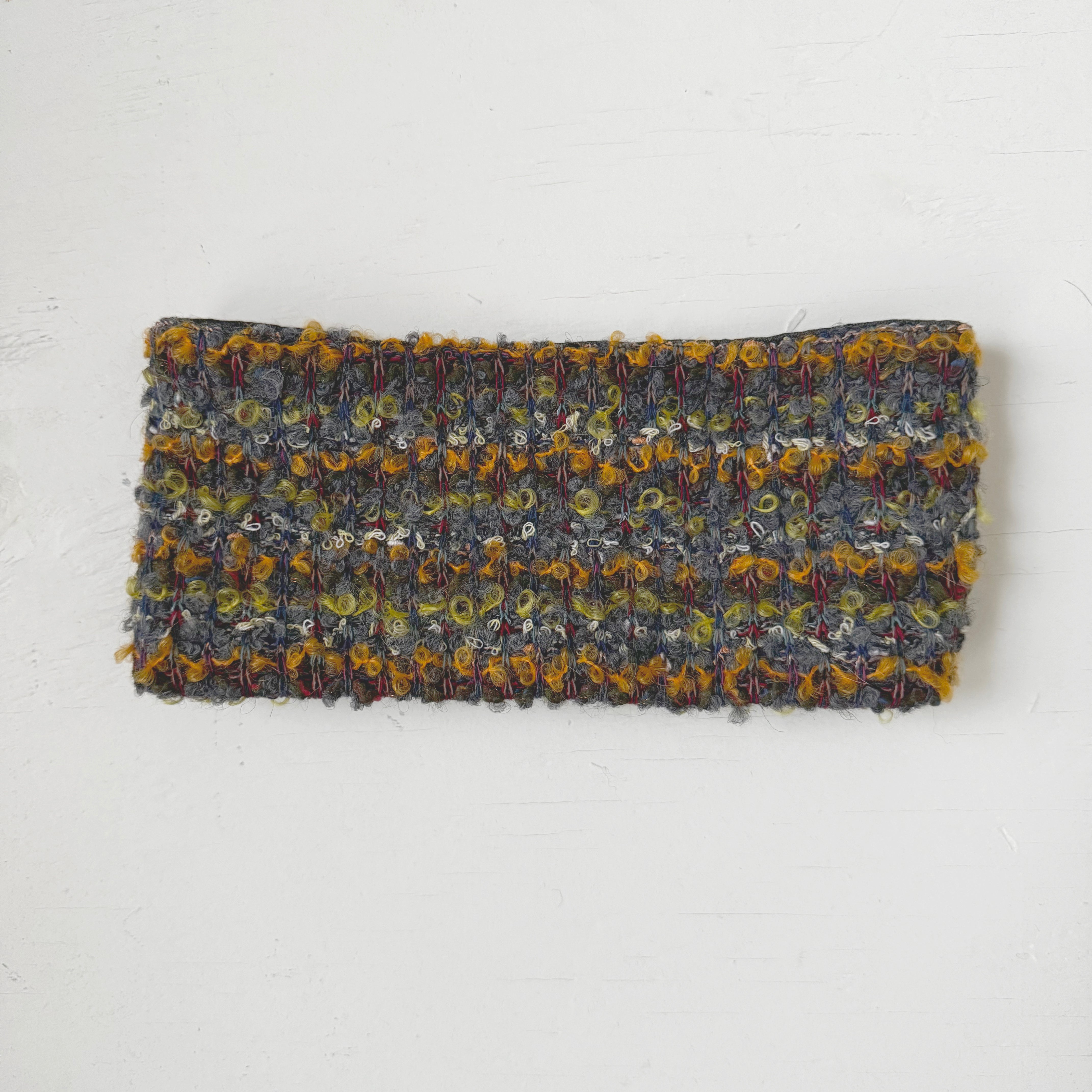 Wool Headband Ear warmer Yellow Gray multi color