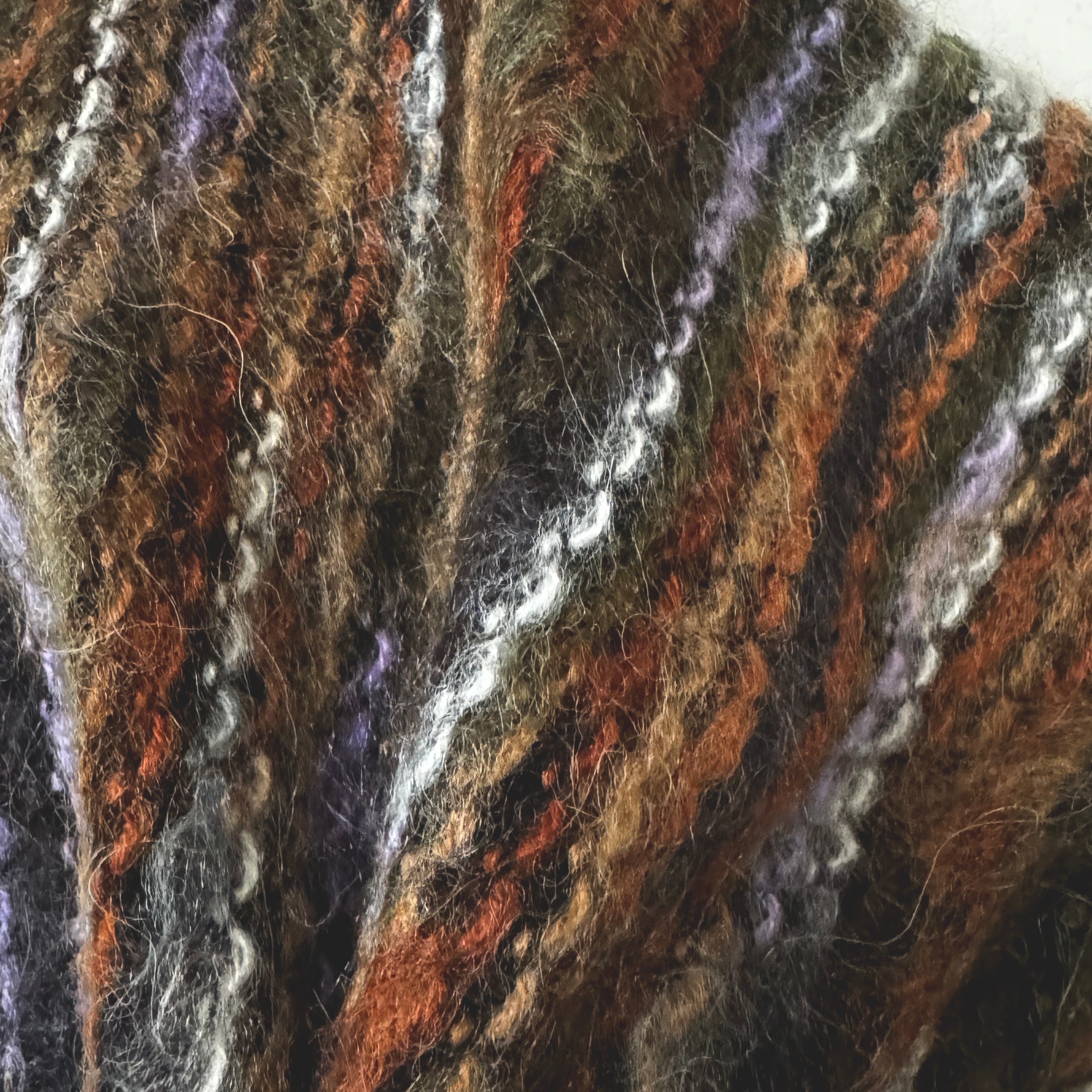 Wool Hat Tie Brown, Purple, white