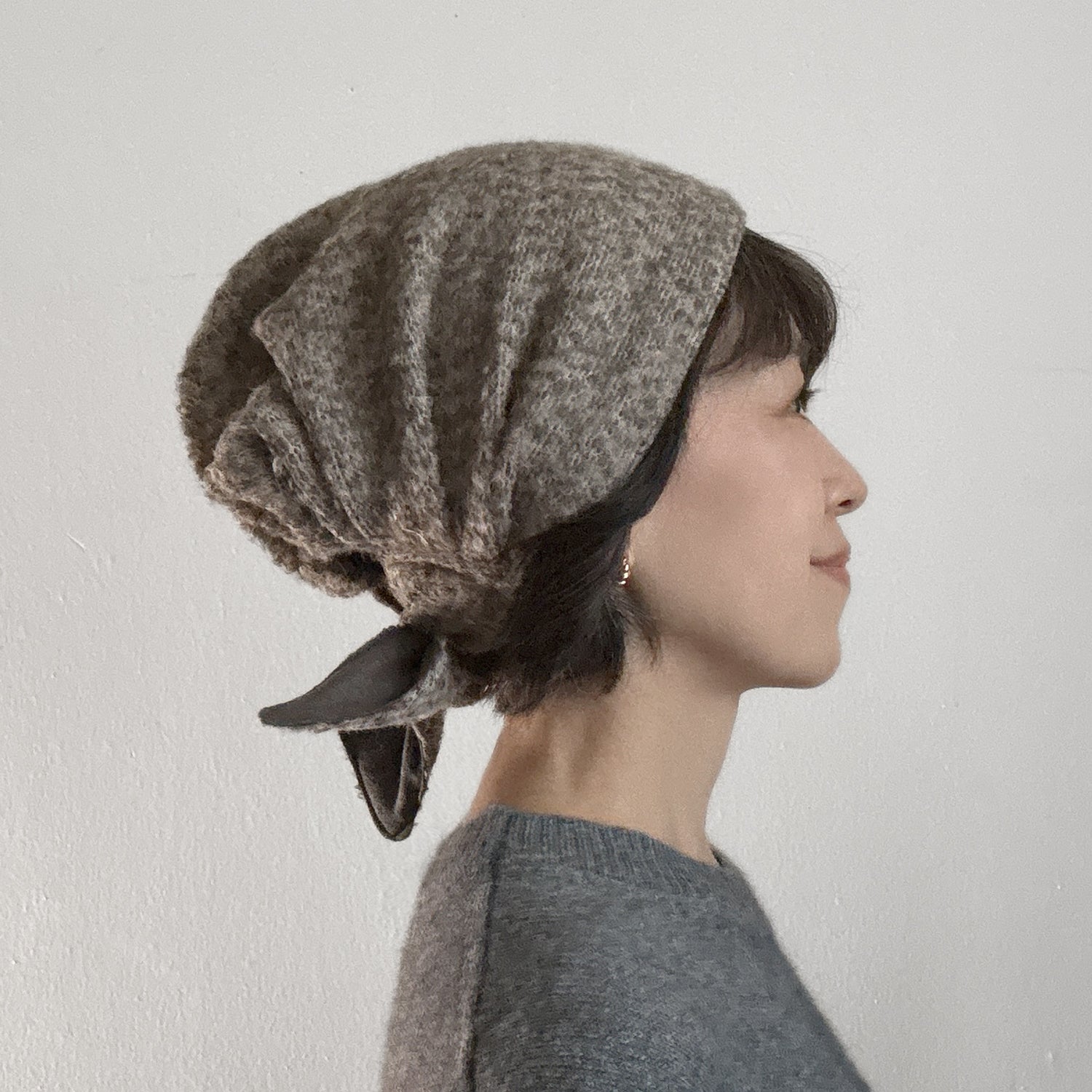 Wool Hat Tie two tone gray