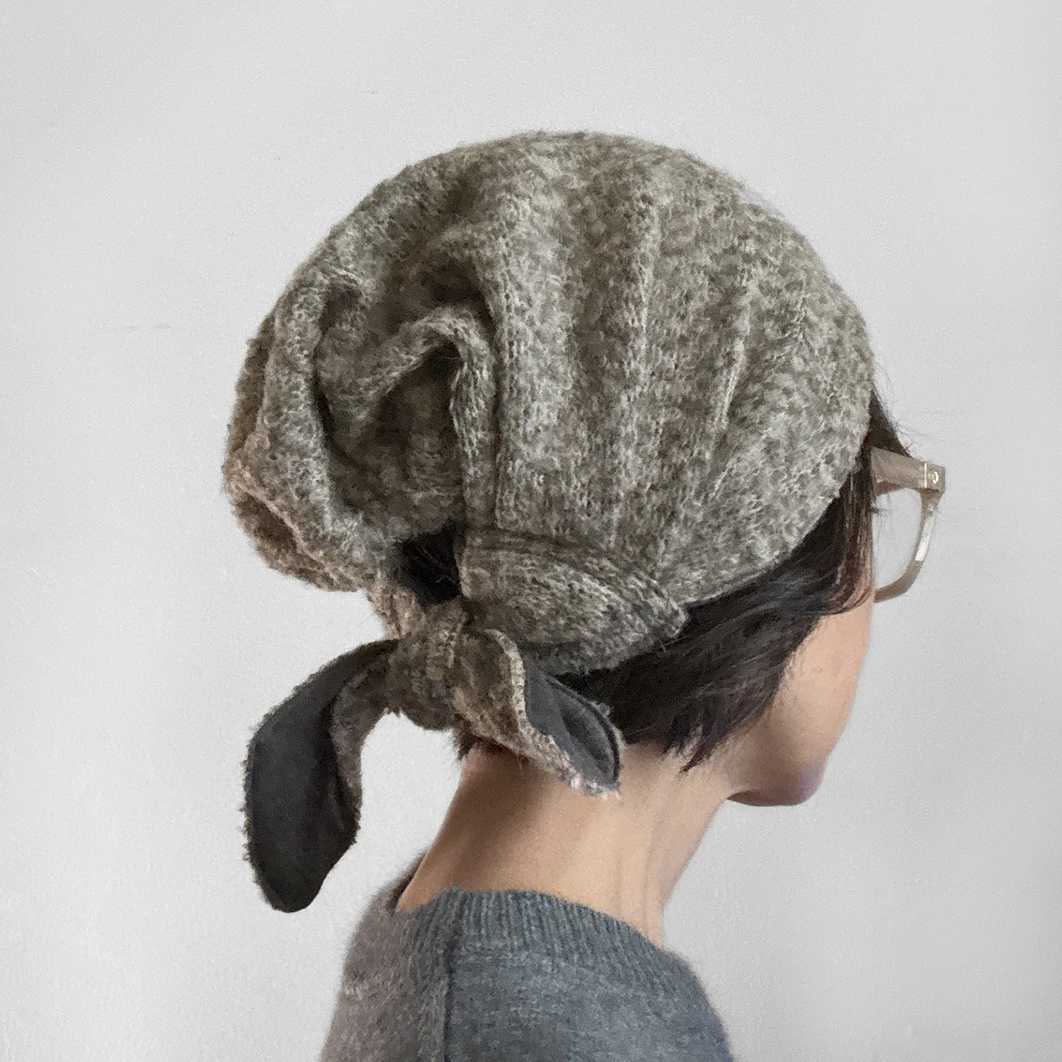 Wool Hat Tie two tone gray