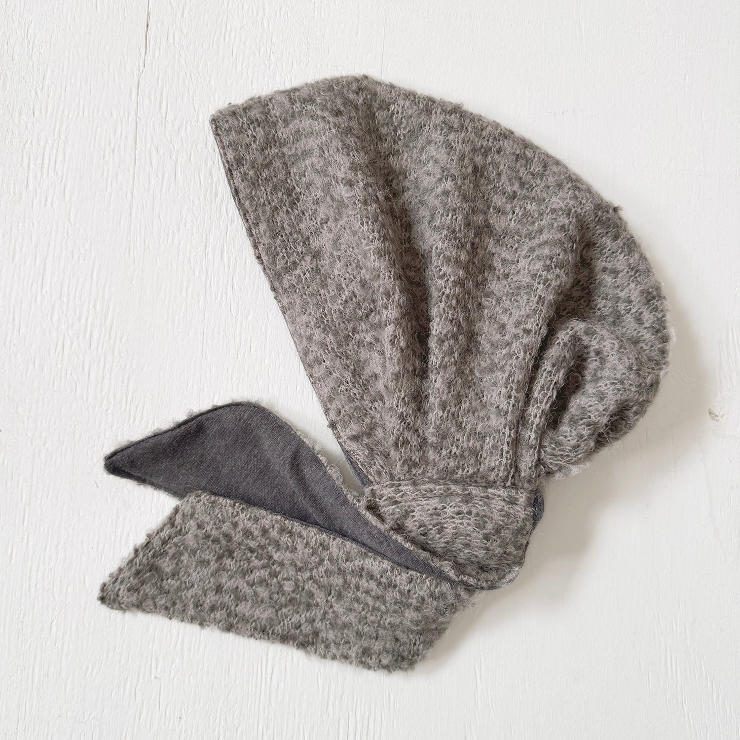 Wool Hat Tie two tone gray