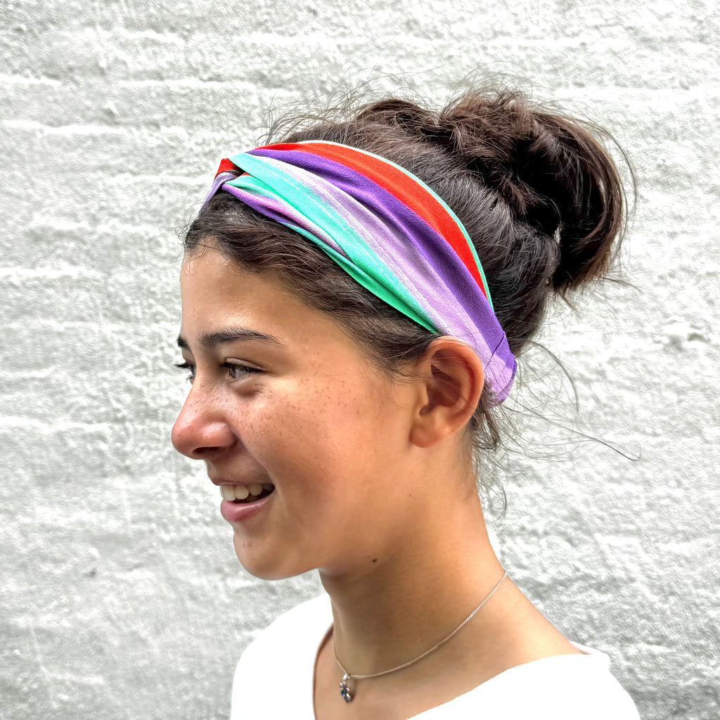 New?Anthropologie-Colorful Twisted Stone Headband Two-Tone Pleated Twist Headband | Anthropologie main image 4