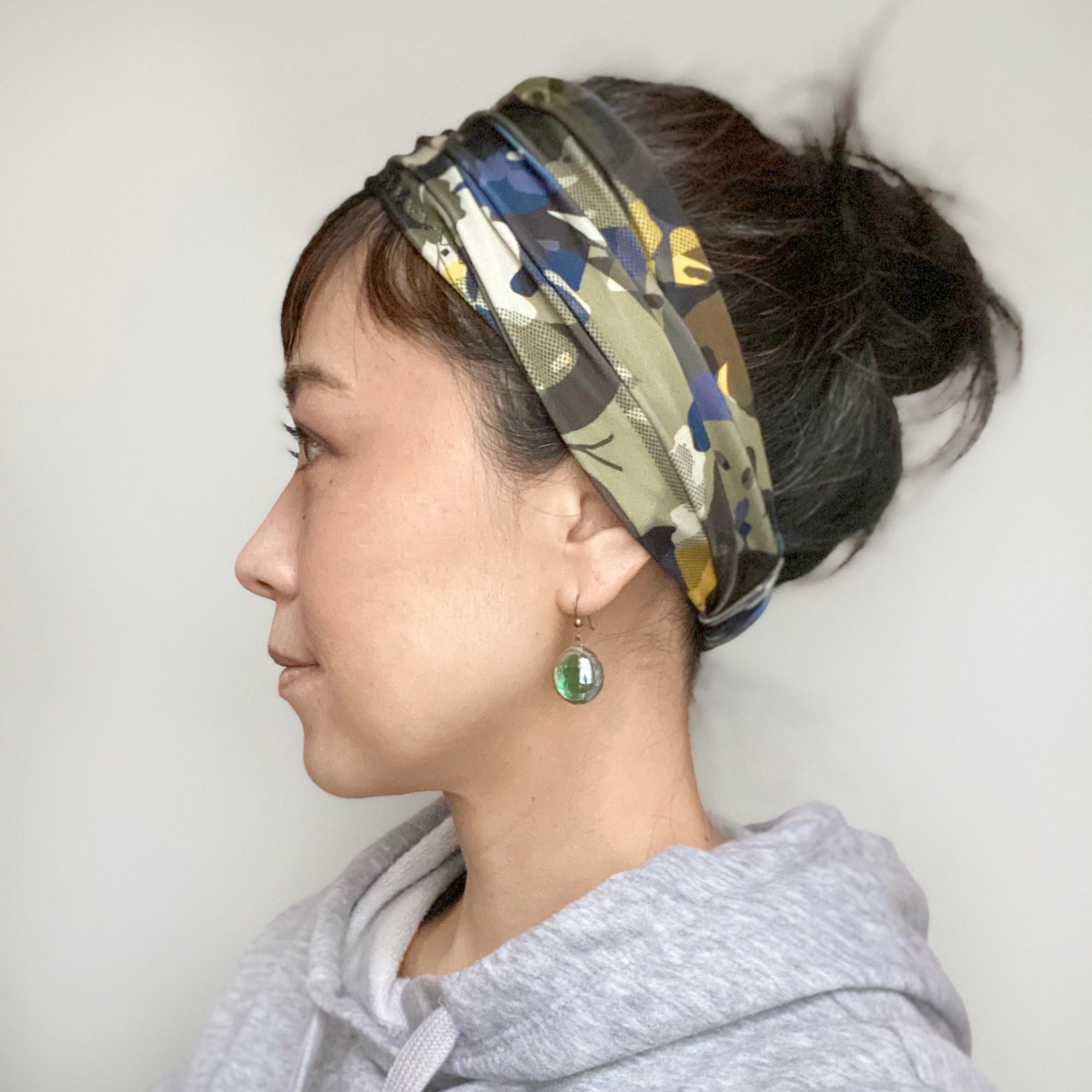 Yoga headband - Stretchy Jersey - Camouflage Butterfly