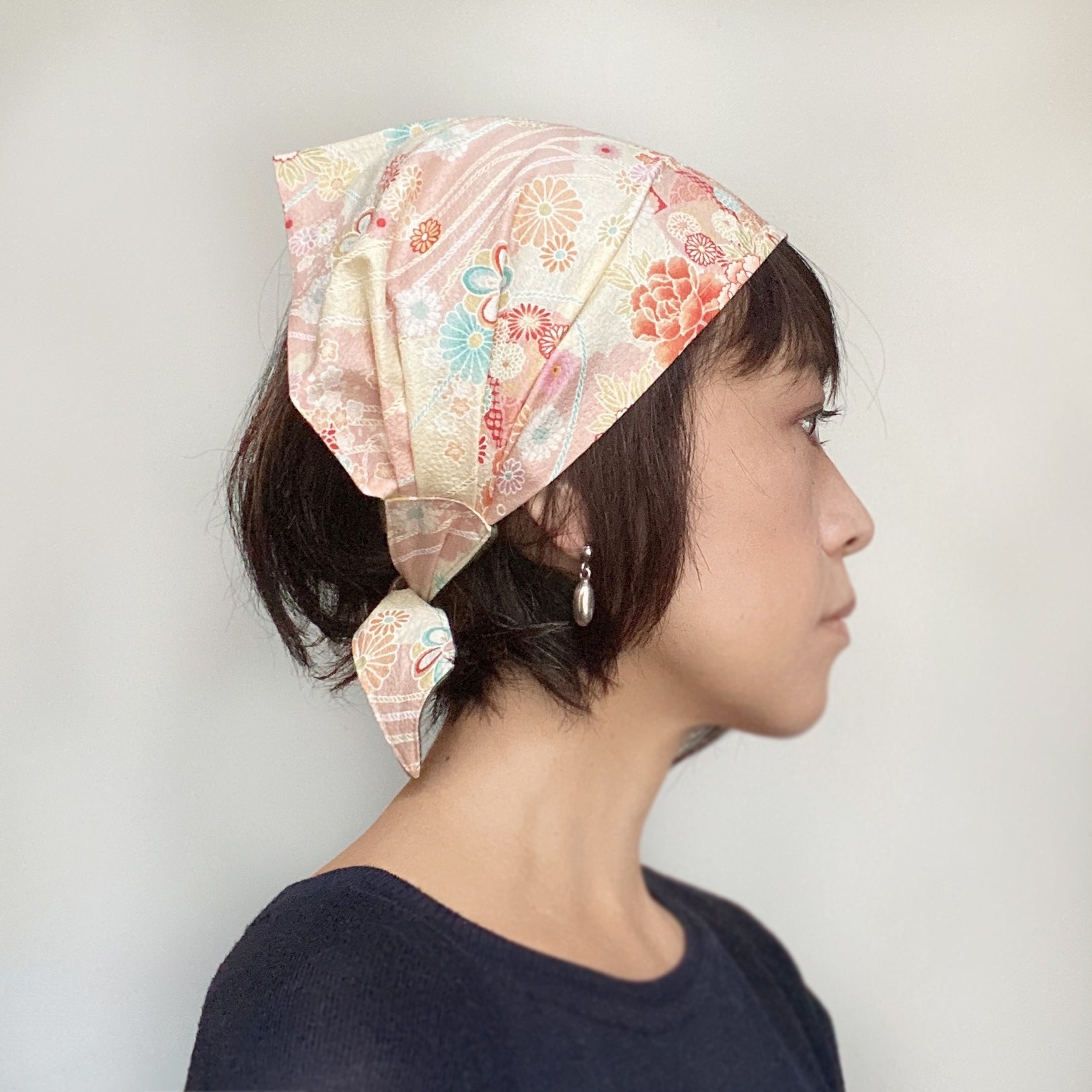 Head scarf Japanese Pink - Head wrap