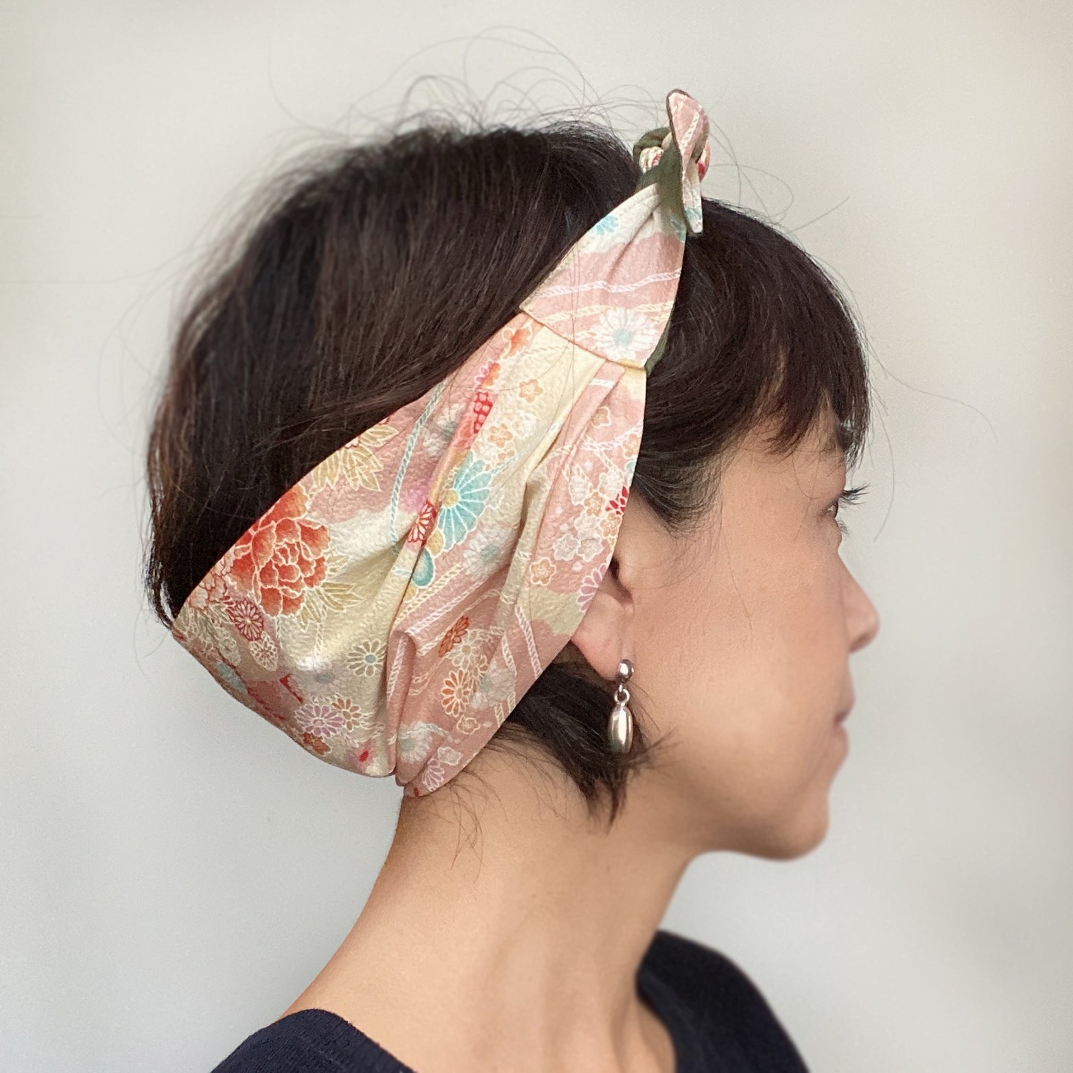 Head scarf Japanese Pink - Head wrap