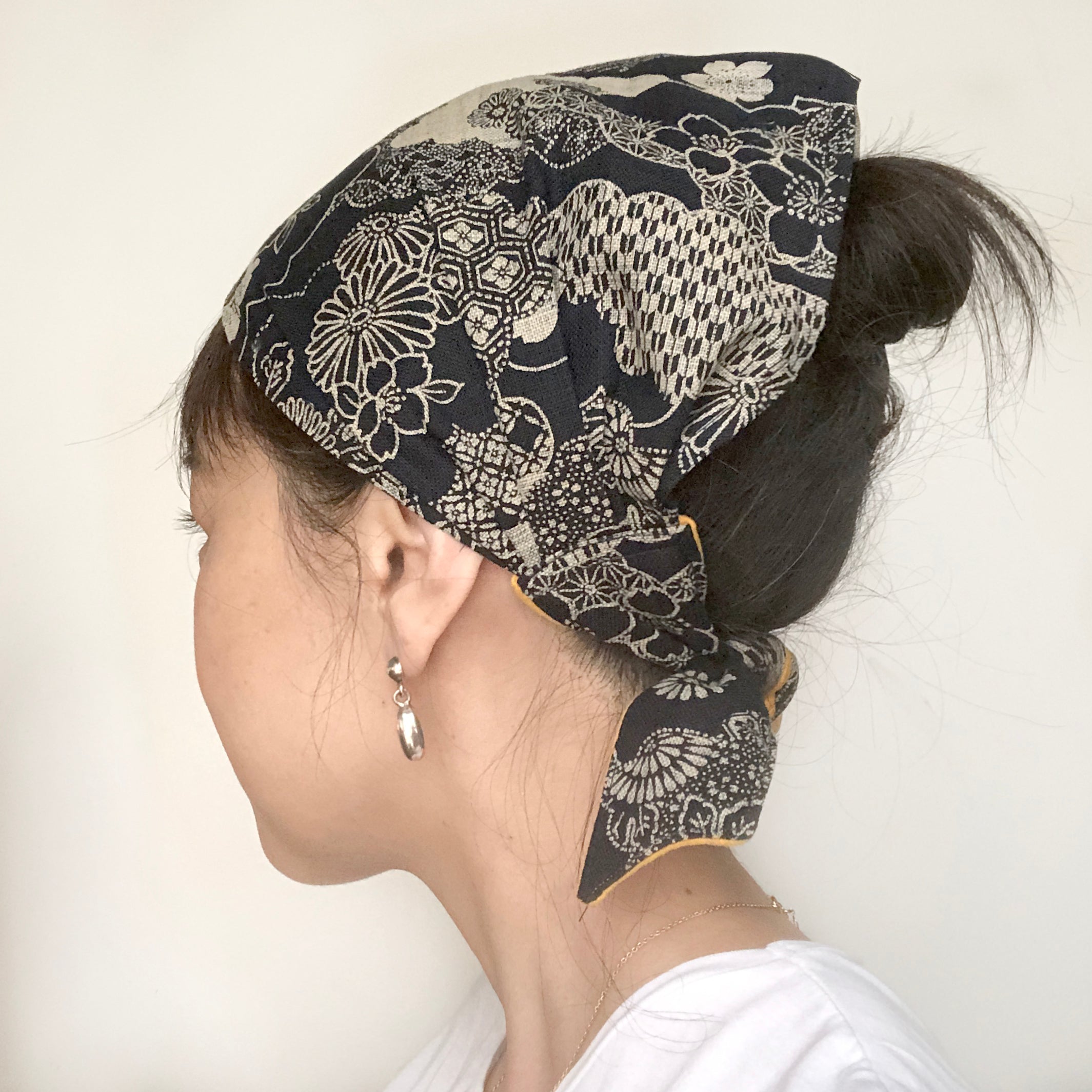 Head scarf Japanese Floral