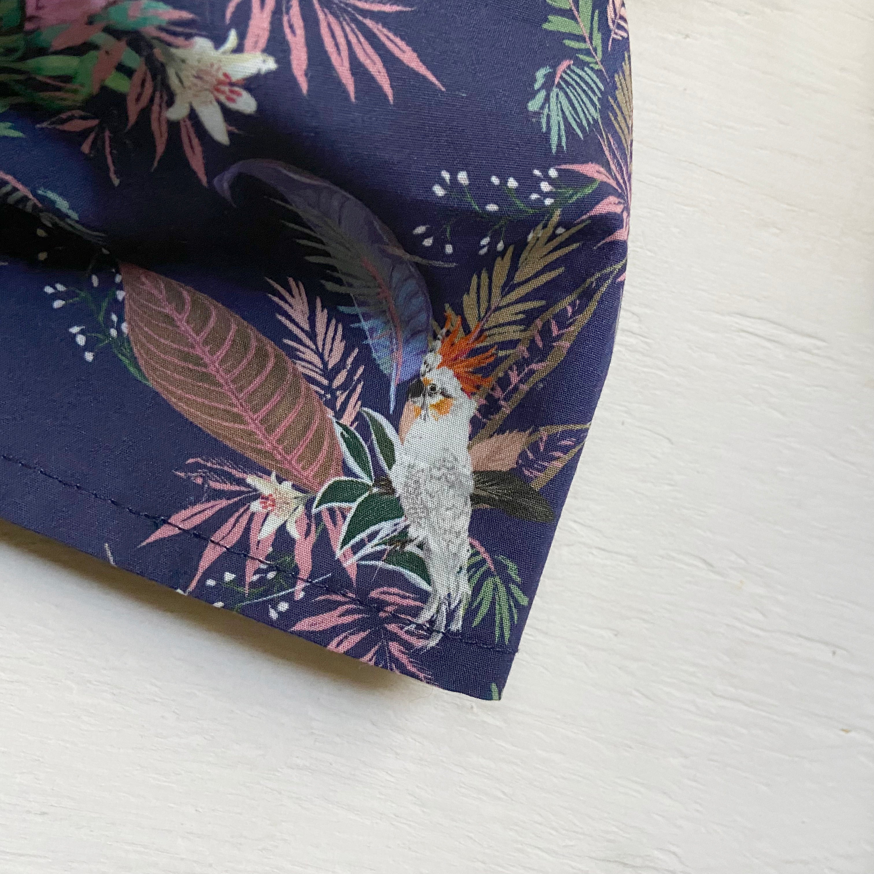 Head Scarf Birds Navy