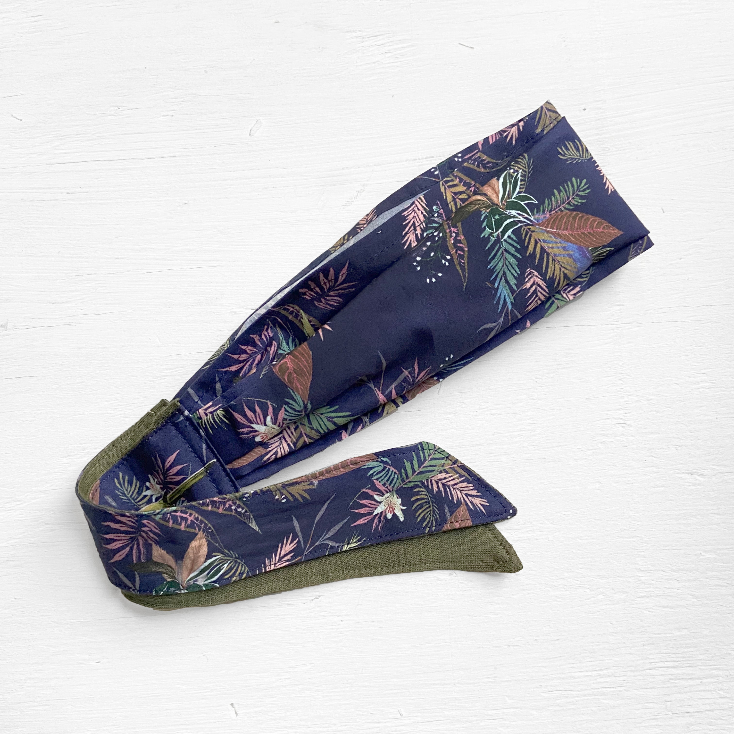 Head Scarf Birds Navy