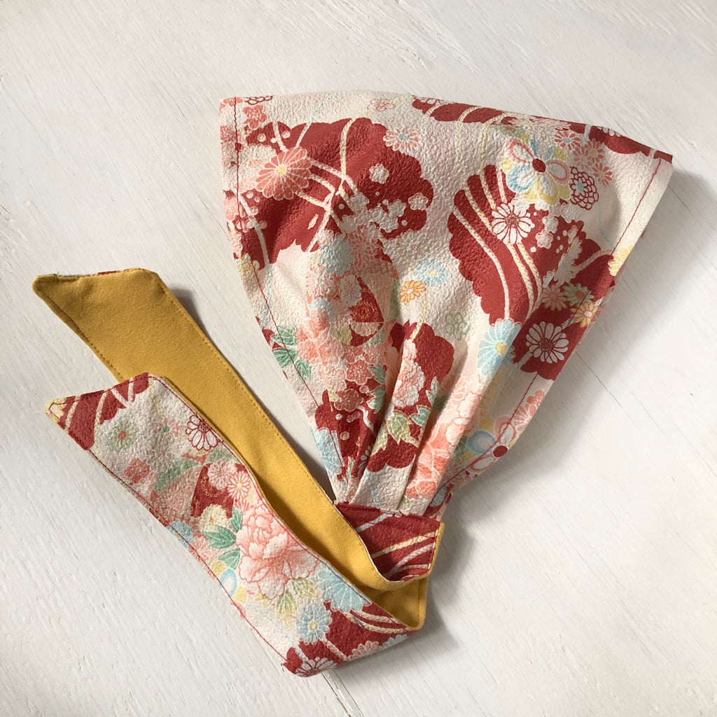 Head scarf Japanese fabric Red Floral – Mercato NY