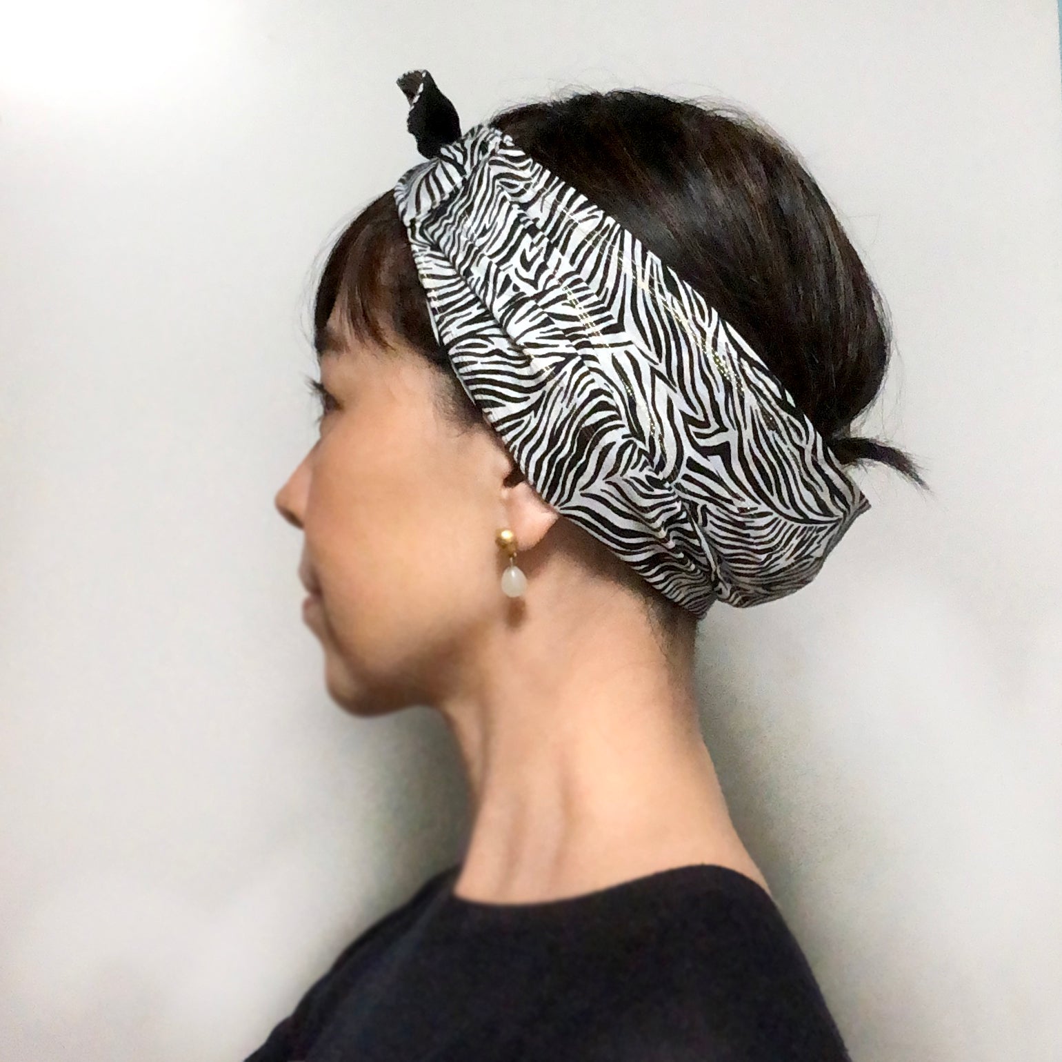 Zebra print head scarf - Head wrap
