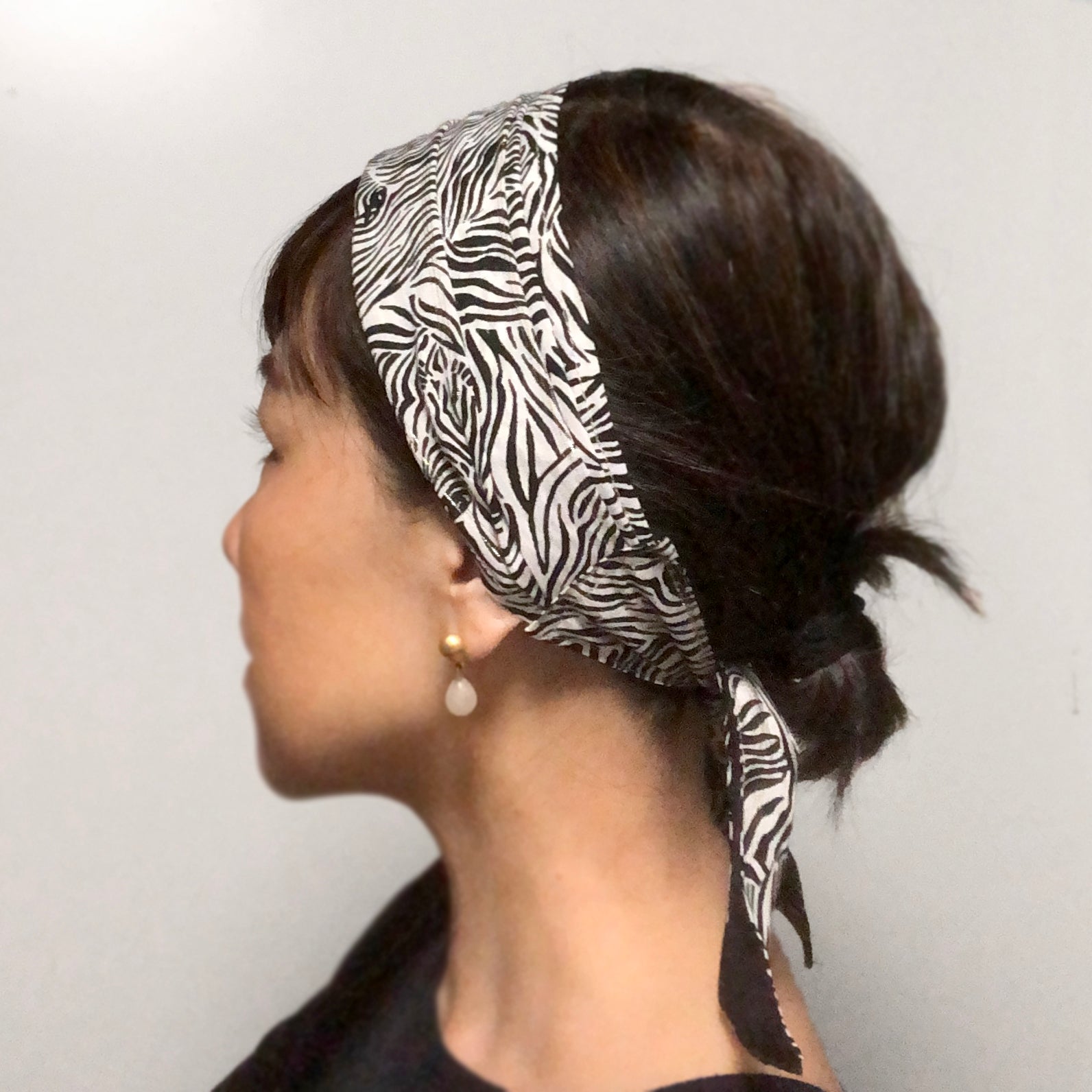 Zebra print head scarf - Head wrap