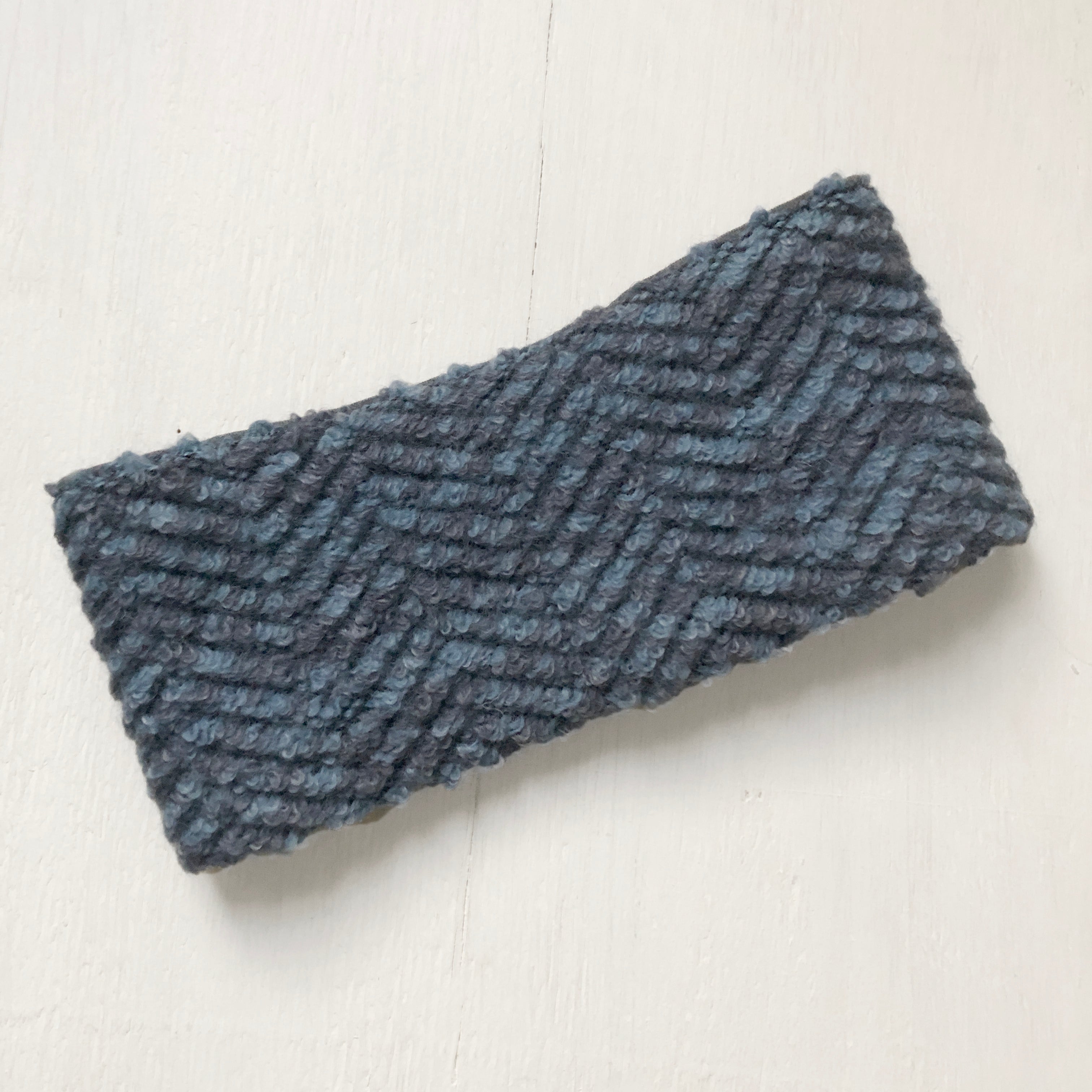 Wool Headband Ear warmer Blue Marbled