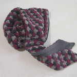 Wool Hat Tie Pink and Gray