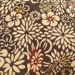 Reversible Headband: Brown Silk vintage kimono, cotton Navy print