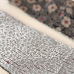 Reversible Headband: Japanese Cotton Navy floral, Silk Kimono Lining