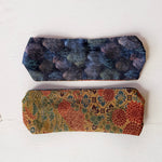 Reversible Headband: Silk vintage kimono, cotton Navy print