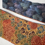 Reversible Headband: Silk vintage kimono, cotton Navy print