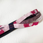 Japanese fabric, Vintage Kimono triple headband, Adjustable Pink