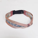 Japanese fabric triple headband, Adjustable vintage peach white floral