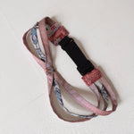 Japanese fabric triple headband, Adjustable vintage peach white floral