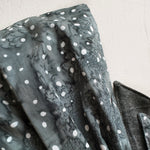 Head scarf Tie Gray White Polka Dots on splash print