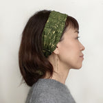 Head scarf Green Gold flakes