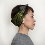 Head scarf Green Gold flakes