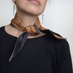 Head scarf Reversible Ochre Vintage Kimono Asian ikat