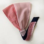 Head scarf Polka and stripes red white