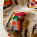 Head scarf Vintage kimono Japanese fabric Sand Multi color