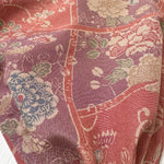 Head scarf Vintage kimono Japanese fabric Reddish Brown