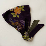 Head scarf Vintage kimono Japanese fabric Purple