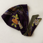Head scarf Vintage kimono Japanese fabric Purple