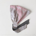 Head scarf Vintage kimono Japanese fabric Silver pink shibori
