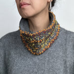 Wool Headband Ear warmer Yellow Gray multi color