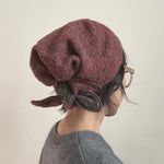 Wool Hat Tie Orange red multicolor dots