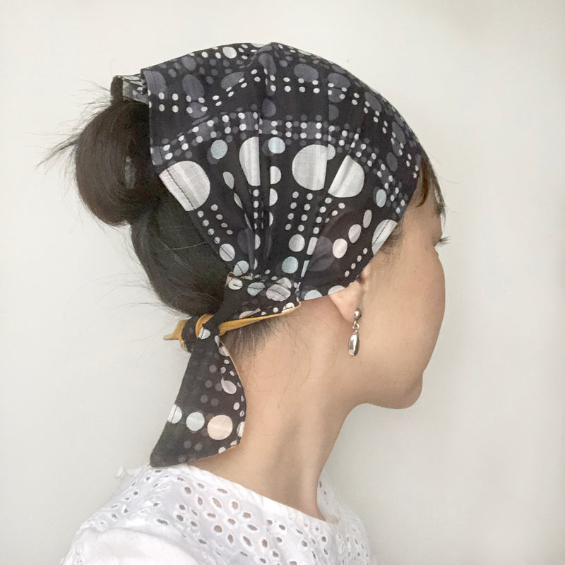 Head scarf Polka Dots Cotton